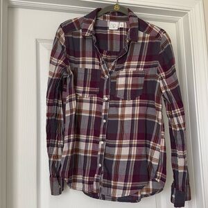 BP purple plaid long sleeve button down shirt